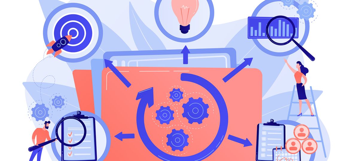 Project life cycle vector illustration