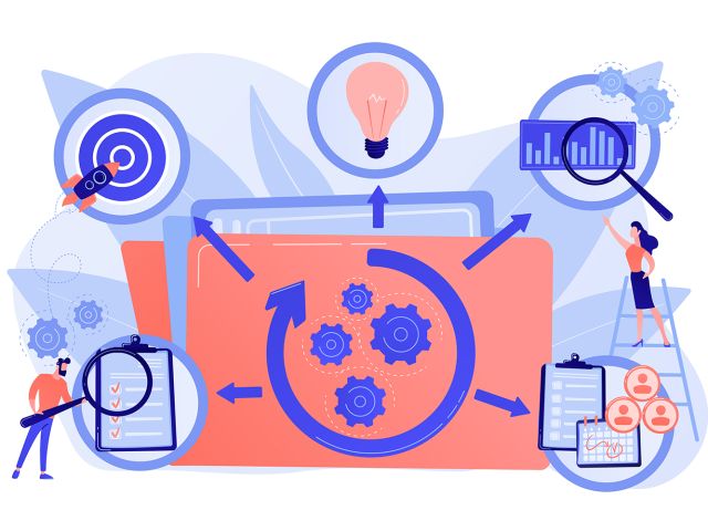 Project life cycle vector illustration